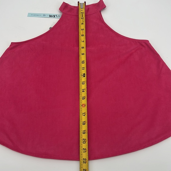 She and Sky NWT Microsuede Pink Halter Top sz. Small - Picture 11 of 12